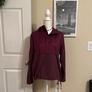Under Armour Burgundy Utility Jacket with Hood and Long Sleeves